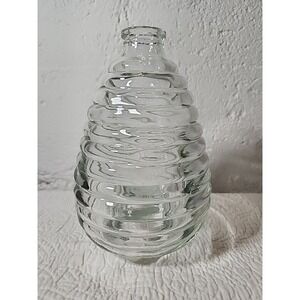 Glass Beehive Jar. Footed. 9" Tall, Thick Glass